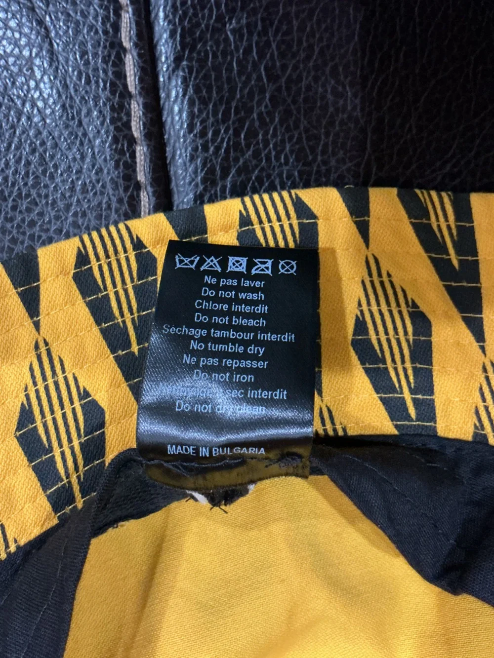 Paco Rabanne ‘CIAO PACO’ Yellow and Black Patterned Bucket Hat